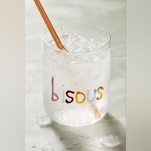Anthropologie The Love Notes Icon Juice Glass Bisous